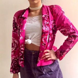 Vintage Pink Floral Blazer